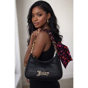 Juicy Couture Black Shoulder Bag | Gold Chain Strap | NWT Y2K Purse